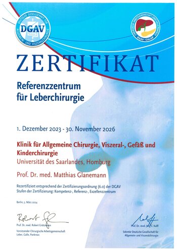 DGAV: Referenzzentrum f&uuml;r &bdquo;Chirurgische Erkrankungen der Leber"