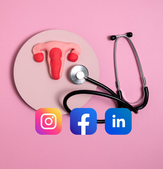 Konzeptillustration zu Infokan&auml;len auf den Social Media-Seiten der Klinik