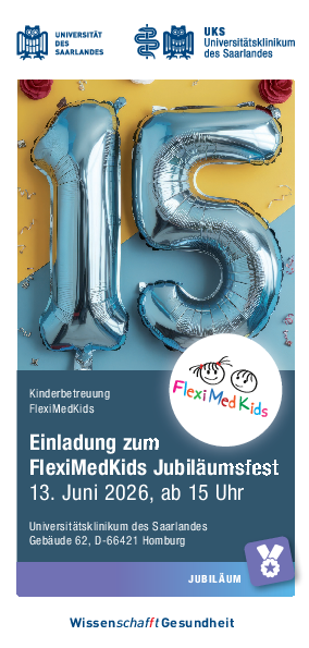 Einladungsflyer zum Jumbil&auml;um 15 Jahre FlexiMedKids am 13. Juni 2026