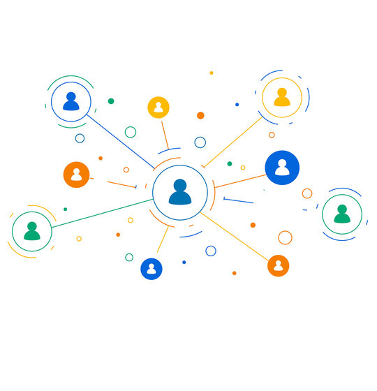Konzeptillustration zum Thema Netwerk von Institutionen
