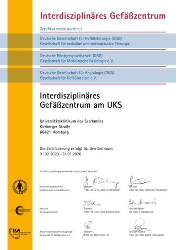 Rezertifizierungsurkunde: Gef&auml;&szlig;medizin (DGA,DGG,DRG) bis 2026