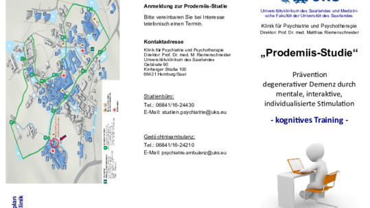 Infoflyer zur Prodemiis-Studie am UKS