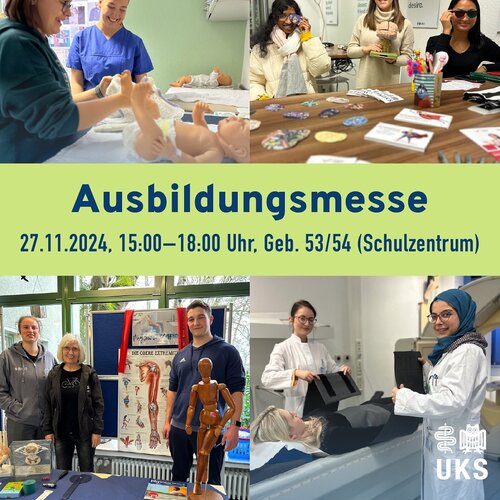 Es ist schon wieder soweit! :) Am 27.11.2024 findet unsere Ausbildungsmesse im Schulzentrum am UKS statt.
...