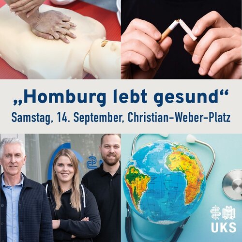 📢 Homburg lebt gesund: Das UKS ist dabei!

Wie funktioniert Wiederbelebung? Wie kann ich aufhören zu rauchen? Was ist...